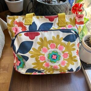 French Bull x Target colorful floral Canvas tote Gym Diaper bag Storage